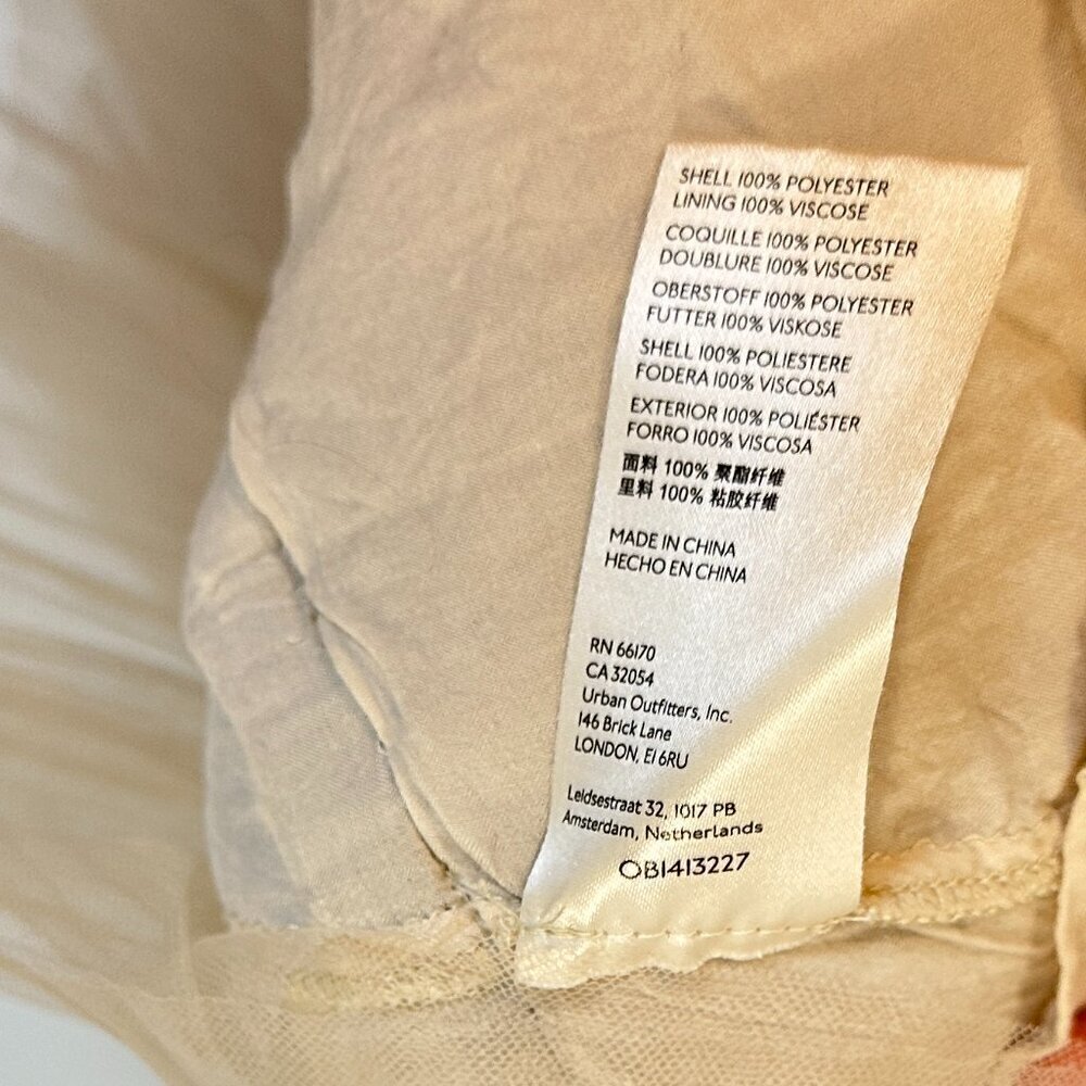 MAEVE by Anthropologie Tiered Tulle Mini Dress in Taupe Size Large - Picture 9 of 14